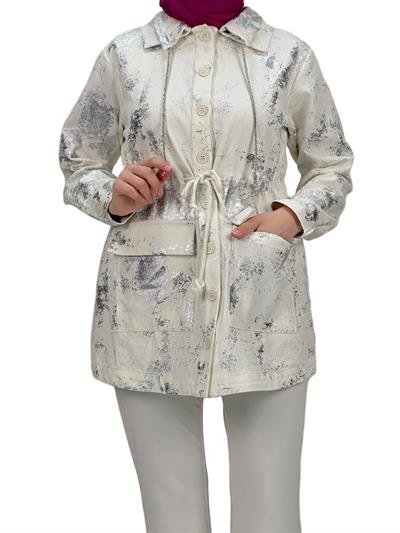 Düğmeli Ceket Beyaz OTW9205