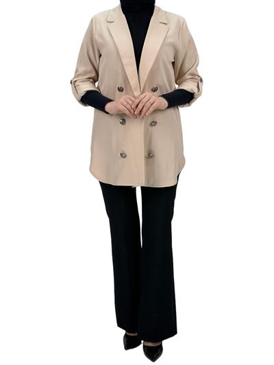 Düğmeli Ceket Krem OTW6050