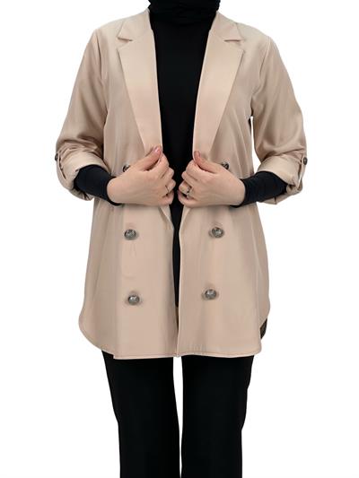 Düğmeli Ceket Krem OTW6050