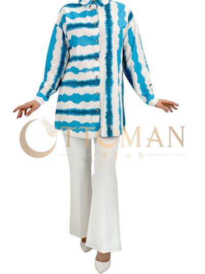 Düğmeli Tunik Mavi OTW2867