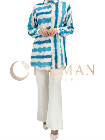 Düğmeli Tunik Mavi OTW2867