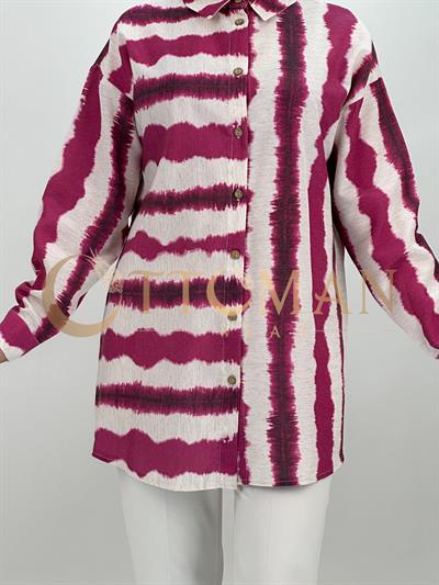Düğmeli Tunik Pembe OTW2867