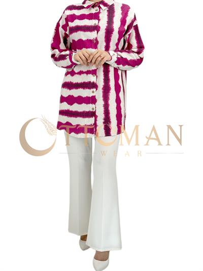 Düğmeli Tunik Pembe OTW2867
