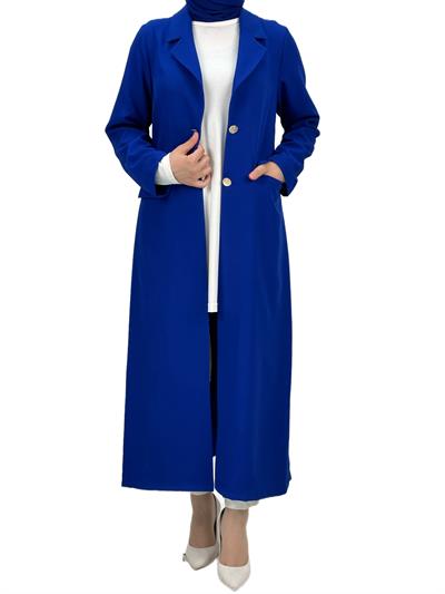 Düğmeli Uzun Blazer Ceket Saks OTW3226