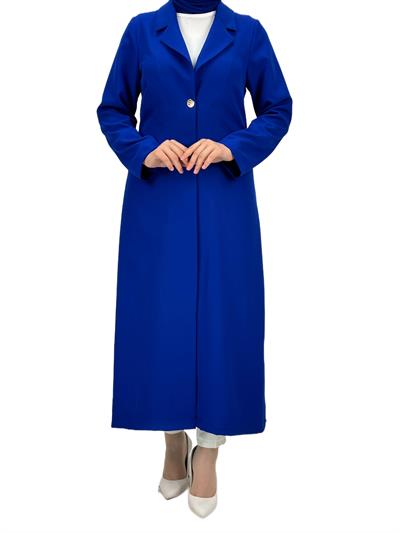 Düğmeli Uzun Blazer Ceket Saks OTW3226