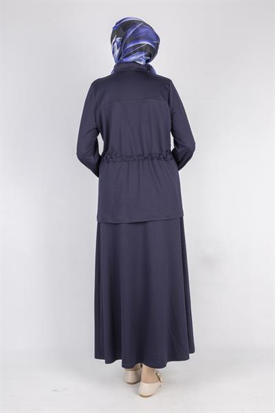 Fermuarlı Beli Bağcıklı Kap Lacivert OTW005