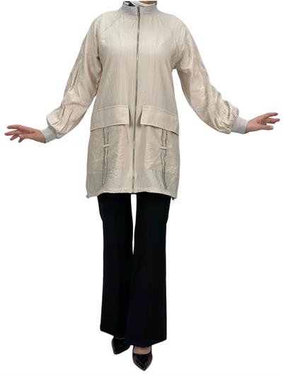 Fermuarlı Ceket Taş OTW9211