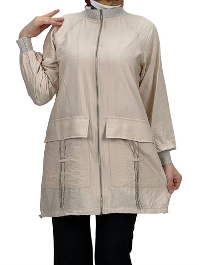 Fermuarlı Ceket Taş OTW9211