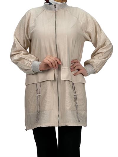 Fermuarlı Ceket Taş OTW9211