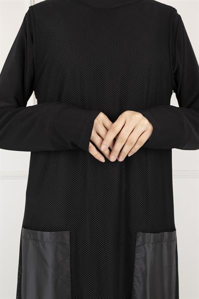 FİLE JİLE VE ELBİSE İKİLİ TAKIM Siyah OTW761