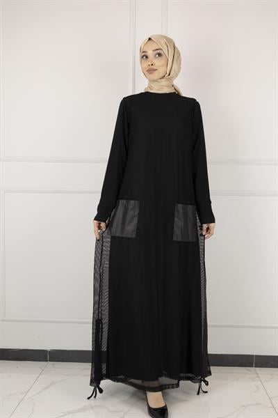 FİLE JİLE VE ELBİSE İKİLİ TAKIM Siyah OTW761