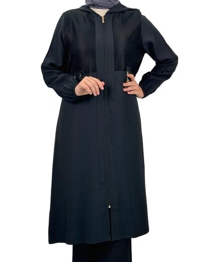 Fileli Büyük Beden Kap Siyah OTW451