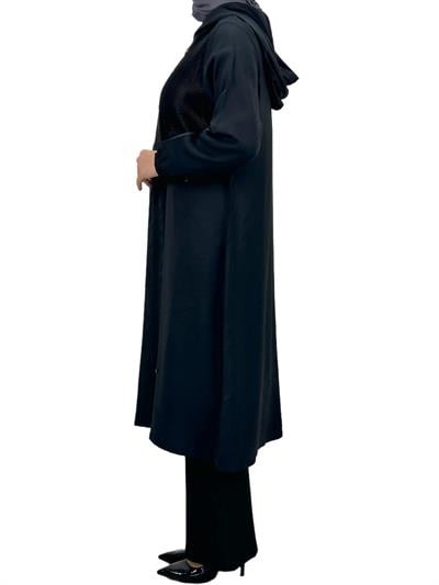 Fileli Büyük Beden Kap Siyah OTW451