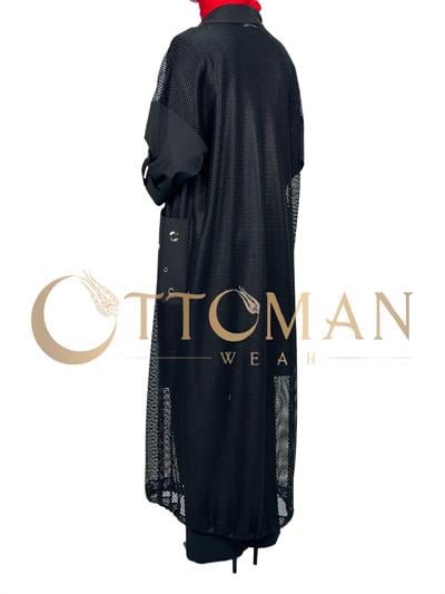 Fileli Kimono Siyah OTW43422