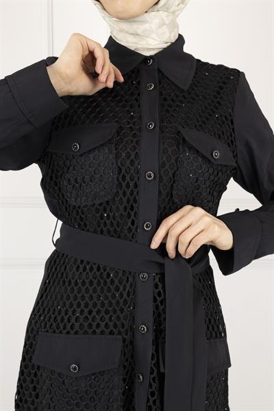 GAZELLA FİLELİ ŞIK TAKIM Siyah OTW44811