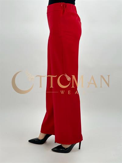 Geniş Paça Pantolon Kırmızı OTW122