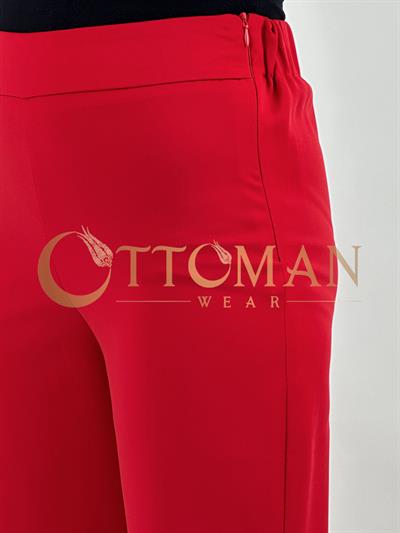 Geniş Paça Pantolon Kırmızı OTW122