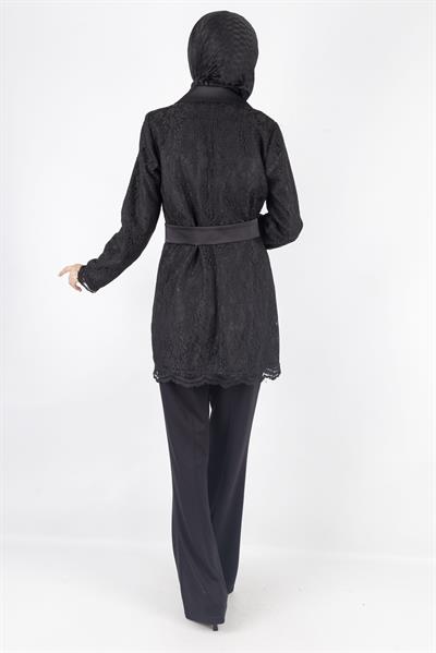 Güpürlü Blazer Ceket Siyah OTW1099