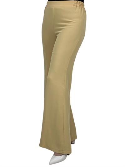 İçi Astarlı İspanyol Paça Pantolon Sarı OTW782