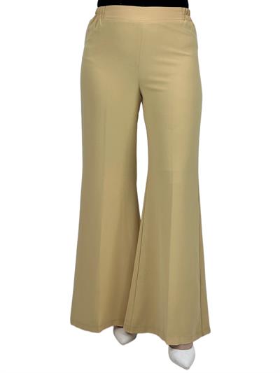 İçi Astarlı İspanyol Paça Pantolon Sarı OTW782