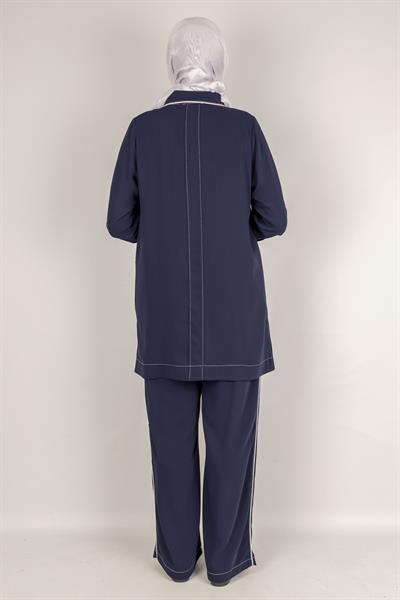 İnci Detaylı Tesettür Takım Lacivert OTW1129