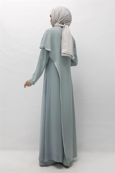 İncili İkili Pelerinli Tulum Takım Mint OTW38942