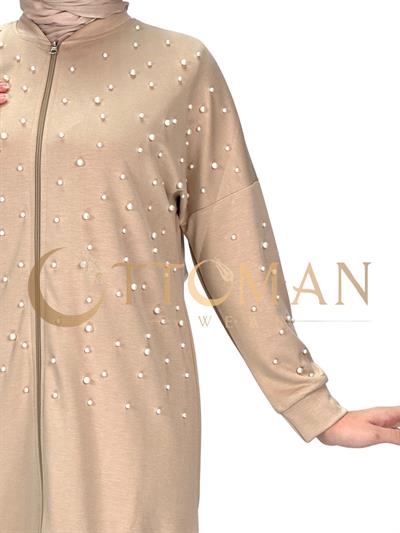 İncili Pantolonlu Takım Bej OTW2143