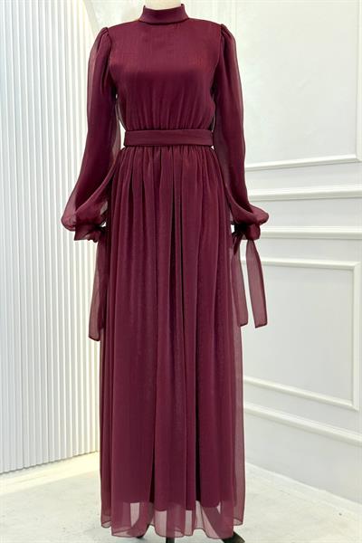 Janjan Abiye Elbise Bordo OTW4586