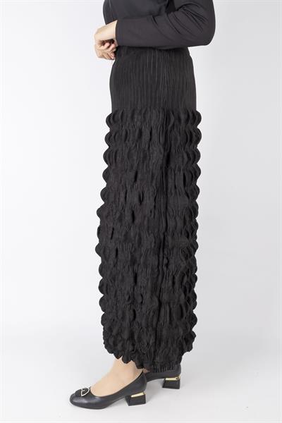 Kabartmalı Dokulu Uzun Etek Siyah OTW2468