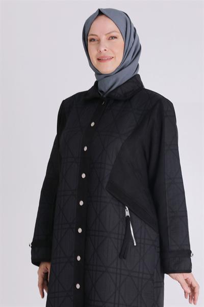 Kapitone Desenli Süet Kap Siyah OTW25133