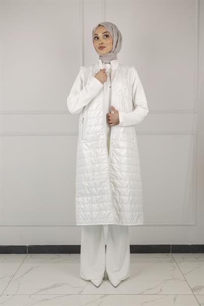 Kapitone Yelek Ekru OTW6014