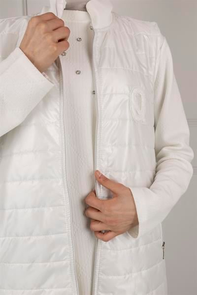 Kapitone Yelek Ekru OTW6014