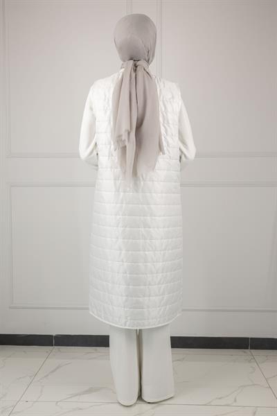 Kapitone Yelek Ekru OTW6014