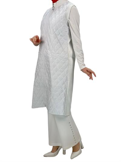 Kapitone Yelek Ekru OTW735