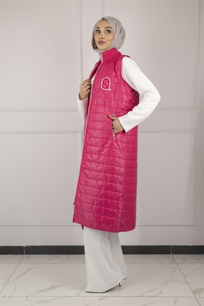 Kapitone Yelek Fuşya OTW6014