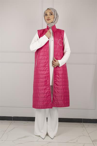 Kapitone Yelek Fuşya OTW6014