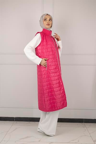 Kapitone Yelek Fuşya OTW6014