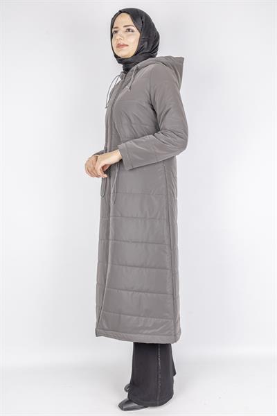 Kapüşonlu Şişme Tesettür Kap Füme OTW36310