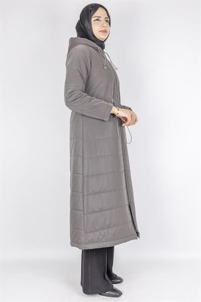 Kapüşonlu Şişme Tesettür Kap Füme OTW36310