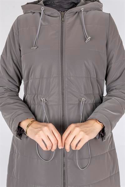 Kapüşonlu Şişme Tesettür Kap Füme OTW36310