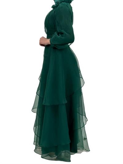 Katkat Tüllü Abiye Elbise Zümrüt OTW4364