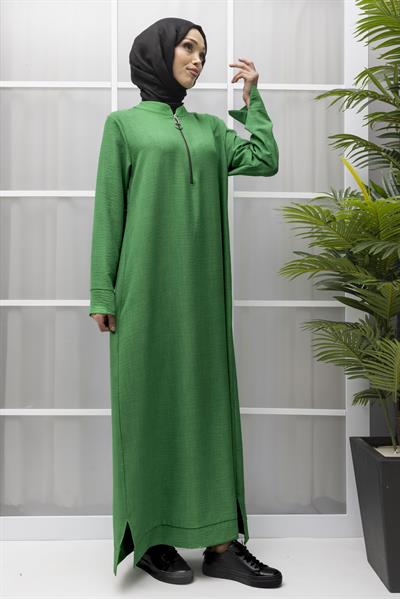KETEN FERMUARLI GÜNLÜK ELBİSE Benetton OTW2086