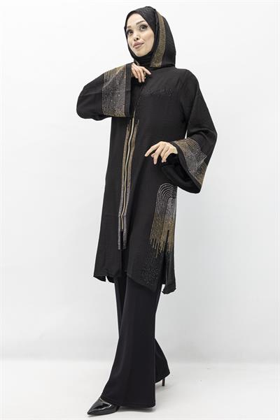 KETEN KAP Siyah OTW6290TAŞLI