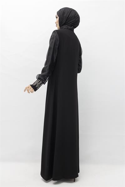 Kolları Organze Ferace Siyah OTW36185