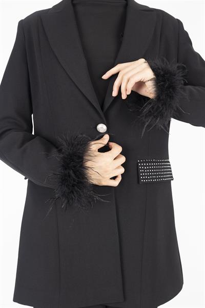 Kolu Otriş Detaylı Takım Siyah OTW15112