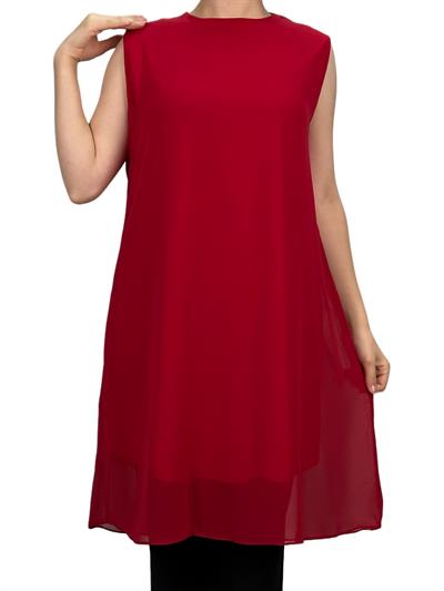 Komple Şifon Kolsuz İçlik Kırmızı OTW895