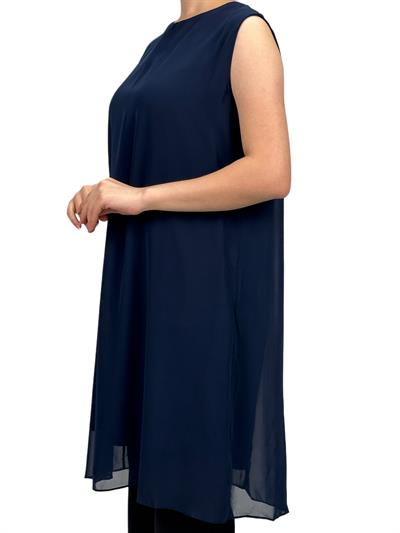 Komple Şifon Kolsuz İçlik Lacivert OTW895