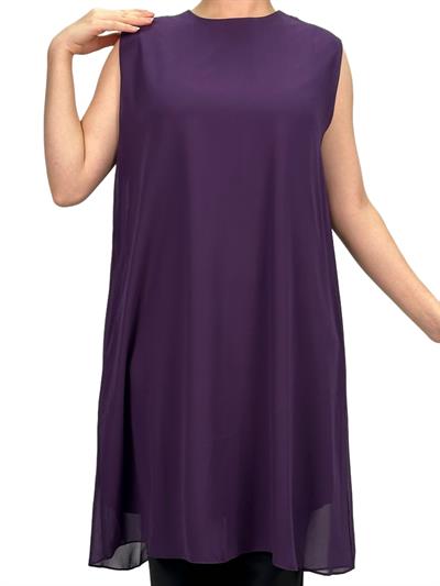 Komple Şifon Kolsuz İçlik Mor OTW895