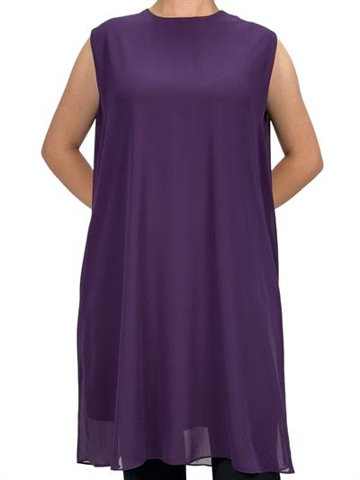 Komple Şifon Kolsuz İçlik Mor OTW895