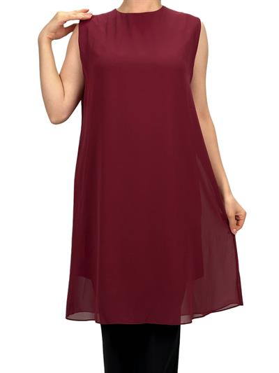 Komple Şifon Kolsuz İçlik Vişne OTW895